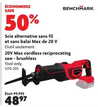 Home Hardware 20v max cordless reciprocating saw - brushless offer
