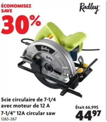 Home Hardware 7-1/4 12a circular saw offer