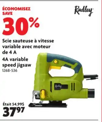 Home Hardware 4 amp variable speed jigsaw offer