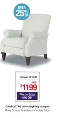 La Z Boy Charlotte fabric high leg lounger offer