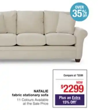 La Z Boy Natalie fabric stationary sofa offer