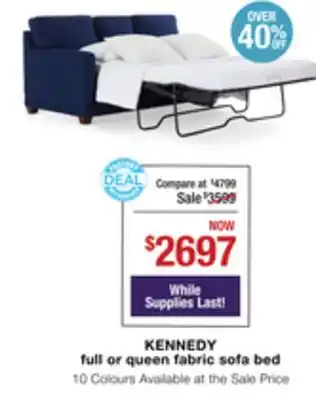 La Z Boy Kennedy full or queen fabric sofa bed offer