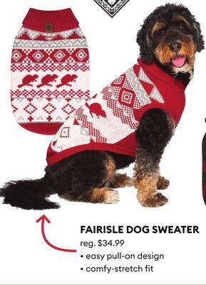 Petsmart Fairisle dog sweater offer