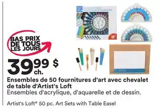 Michaels Ensembles de 50 fournitures d'art avec chevalet de table d'artist's loft offer