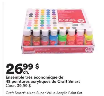 Michaels Ensemble très économique de 48 peintures acryliques de craft smart offer