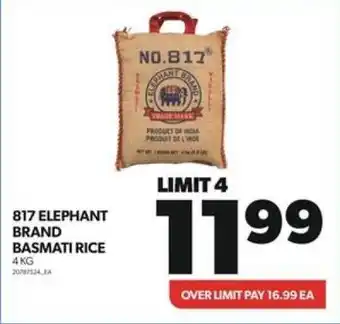 Real Canadian Superstore 817 ELEPHANT BRAND BASMATI RICE 4 KG offer