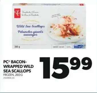 Real Canadian Superstore PC BACON-WRAPPED WILD SEA SCALLOPS FROZEN, 260G offer