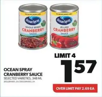 Real Canadian Superstore OCEAN SPRAY CRANBERRY SAUCE SELECTED VARIETIES, 348 ML offer