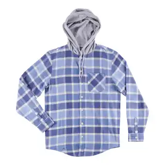 Giant Tiger Mountain ridge men's woodland long sleeve plaid shirt with hood offer
