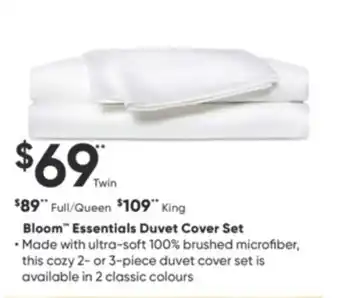 Sleep Country Bloom essentials duvet cover set offer