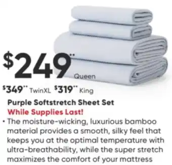 Sleep Country Purple softstretch sheet set offer