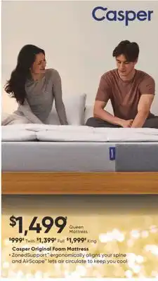 Sleep Country Casper original foam mattress offer