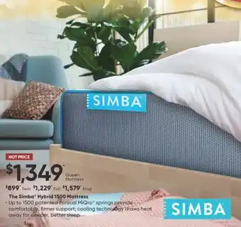 Sleep Country The simba hybrid 1500 mattress offer