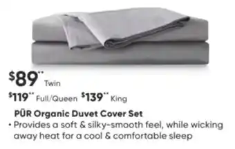 Sleep Country Pür organic duvet cover set offer
