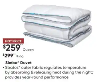 Sleep Country Simba duvet offer