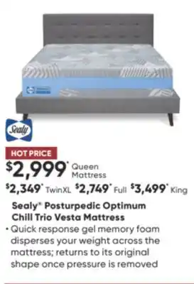 Dormez Vous Sealy posturpedic optimum chill trio vesta mattress offer