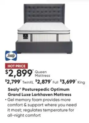 Dormez Vous Sealy posturepedic optimum grand luxe larkhaven mattress offer