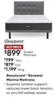 Dormez Vous Beautyrest renewal marina mattress offer