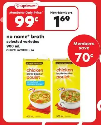 Independent Grocer No name broth, 900 ml offer
