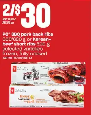 Independent Grocer Pc bbq pork back ribs 500/680 g or korean-beef short ribs 500 g offer