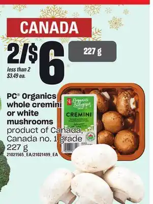 Independent Grocer Pc organics whole cremini or white mushrooms, 227 g offer