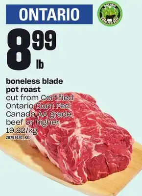 Independent Grocer Boneless blade pot roast offer