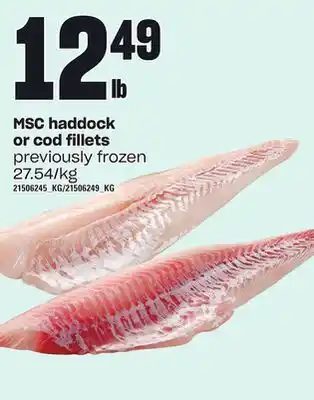 Independent Grocer Msc haddock or cod fillets offer