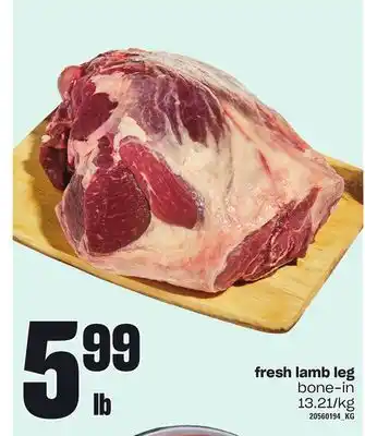 Loblaws Fresh lamb leg offer