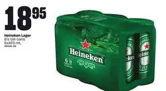 Loblaws Heineken lager 6's tall cans, 6x473 ml offer