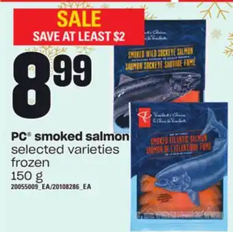 Loblaws Pc smoked salmon, 150 g offer