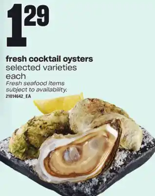 Loblaws Fresh cocktail oysters offer