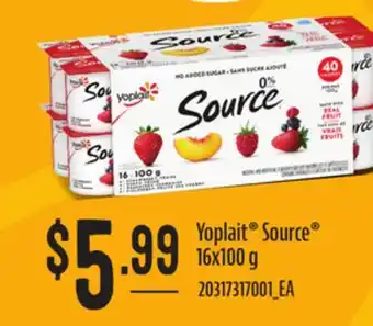 Loblaws Yoplait source, 16x100 g offer