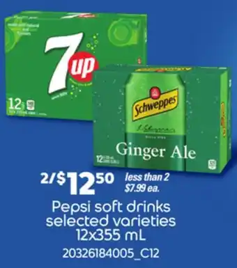 Loblaws Pepsi soft drinks 12x355 ml offer