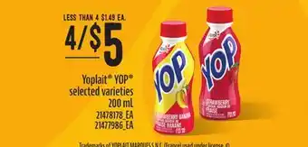 Loblaws Yoplait yop, 200 ml offer