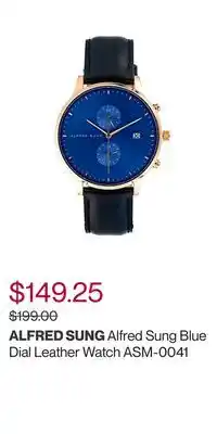 Hudson's Bay Alfred sung blue dial leather watch asm-0041 offer