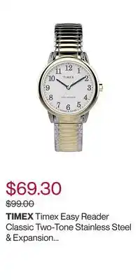 Hudson's Bay Timex easy reader classic two-tone stainless steel & expansion bracelet watch tw2v948000gp offer