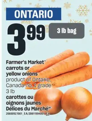Valu-mart Carottes ou oignons jaunes délices du marché, 3 lb offer