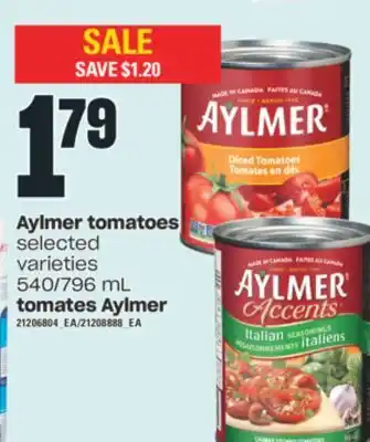Valu-mart Tomates aylmer, 540/796 ml offer