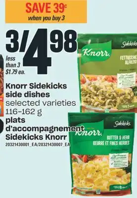 Plats d'accompagnement sidekicks knorr, 116-162 g