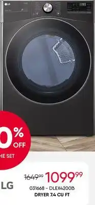 Meubles RD Lg dryer 7.4 cu ft offer