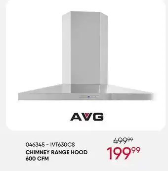 Meubles RD Avg chimney range hood 600 cfm offer