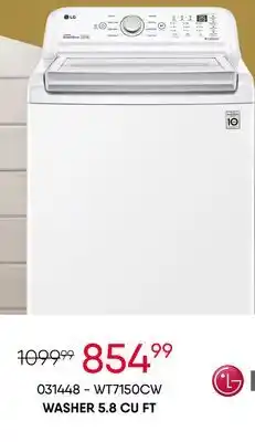 Meubles RD Lg washer 5.8 cu ft offer