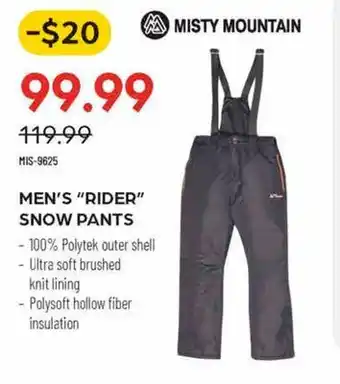 Pronature Men's rider snow pants offer