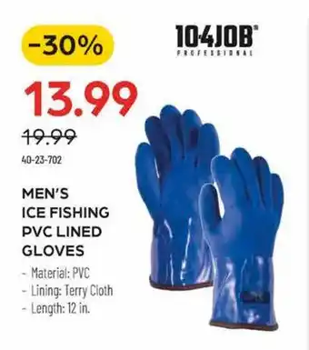 Pronature 10-4job men's ice fishing pvc lined gloves offer