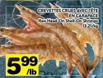 Supermarché PA Raw head-on shell-on shrimps offer