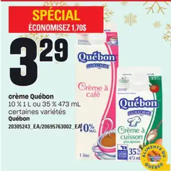 Provigo Crème québon 10 % 1 l ou 35 % 473 ml offer
