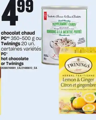 Provigo Chocolat chaud pc 350-500 g ou twinings 20 un offer