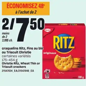 Provigo Craquelins ritz, fins au blé ou triscuit christie, 175-454 g offer
