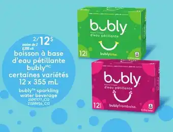 Provigo Boisson à base d'eau pétillante bubly, 12 x 355 ml offer