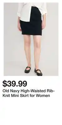 Old Navy Old navy high-waisted rib-knit mini skirt for women offer